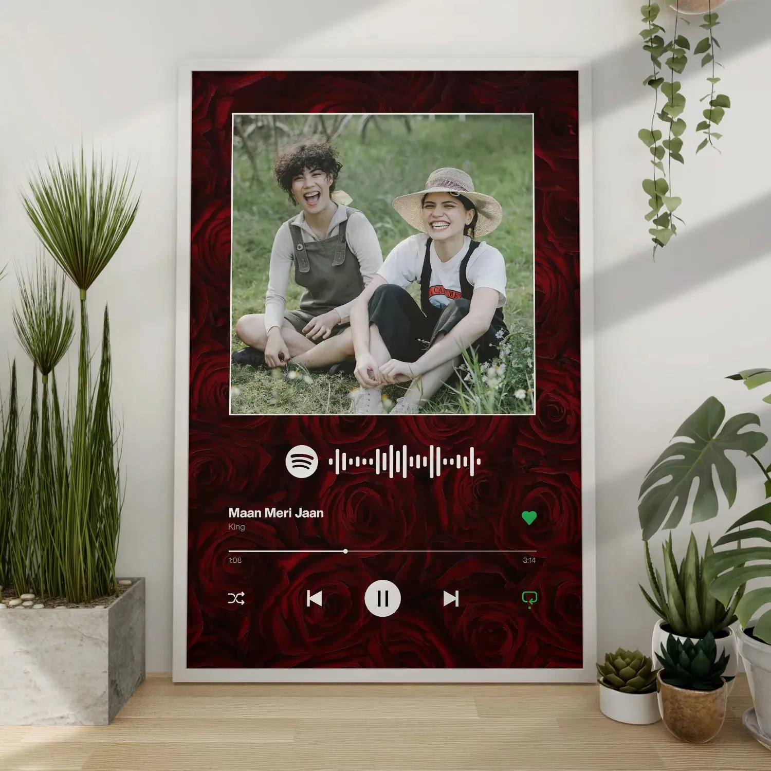 Personalized Music Plaque - Roses In Backdrop