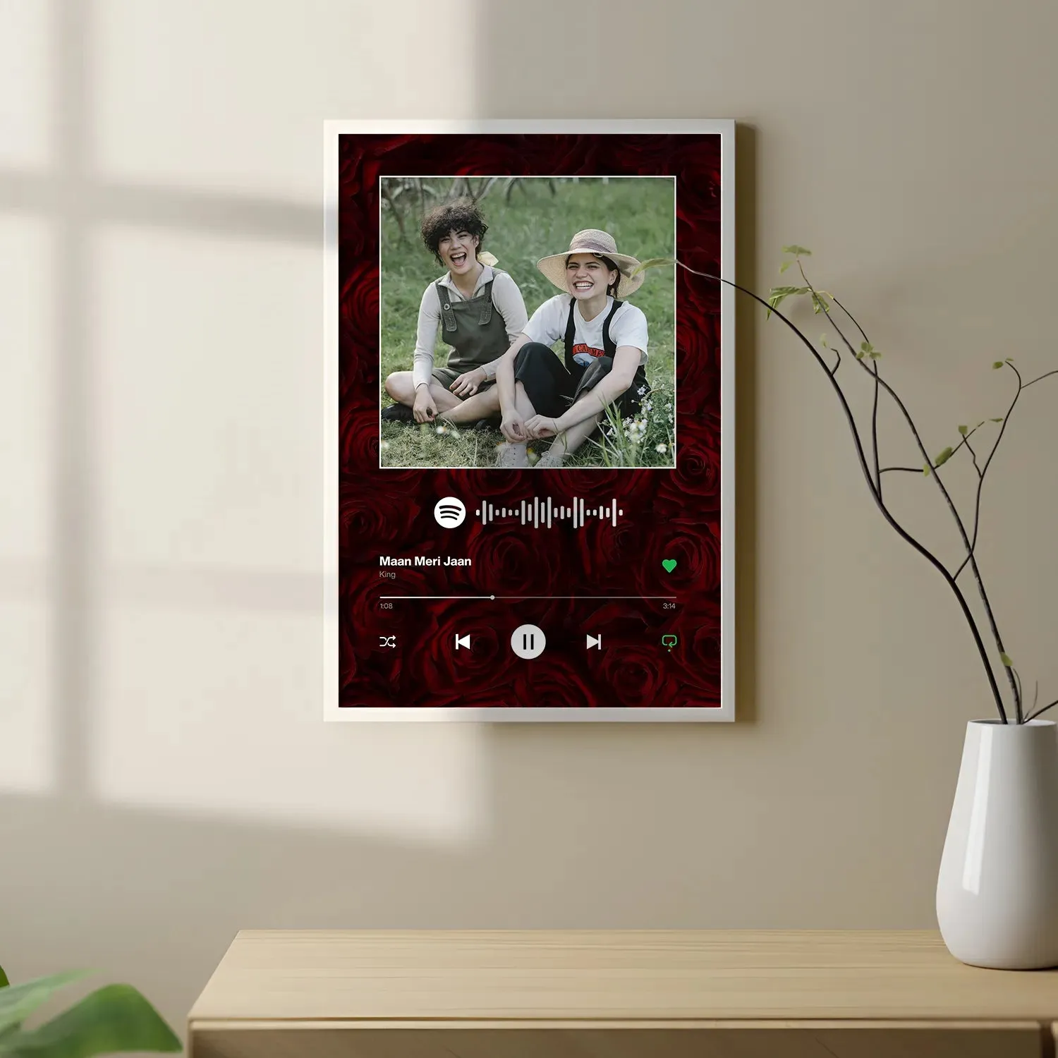 Personalized Music Plaque - Roses In Backdrop