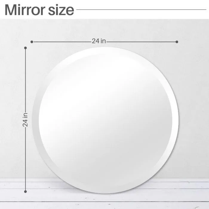 PLAZZIO Round Wall Led Mirror for Bathroom, Wash Besin with Touch Sensor and 3 LED Lights (White,Warm,Natural White) Size 24X24 inch
