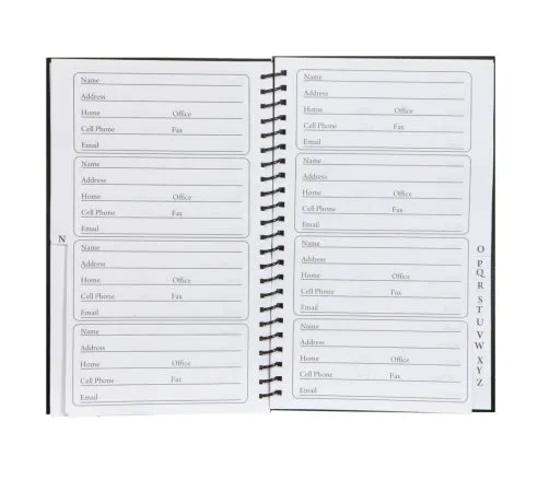 Pocket Address Books with Black Vinyl Covers-3 count