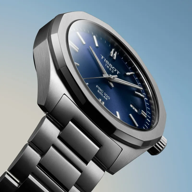 PRC 100 SOLAR Steel/Blue 39MM Watch