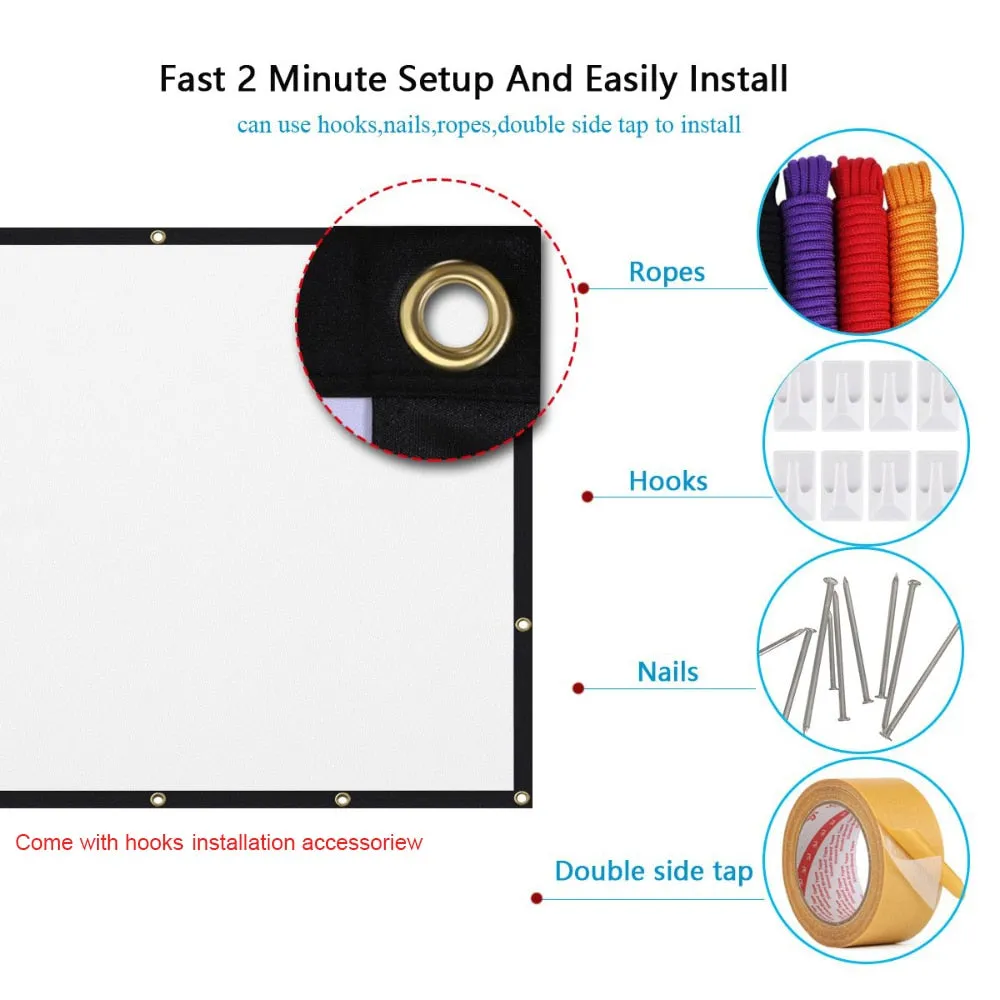 Projection Screen Portable Projector Screen 100 inch 120 inch 150 inch 16:9