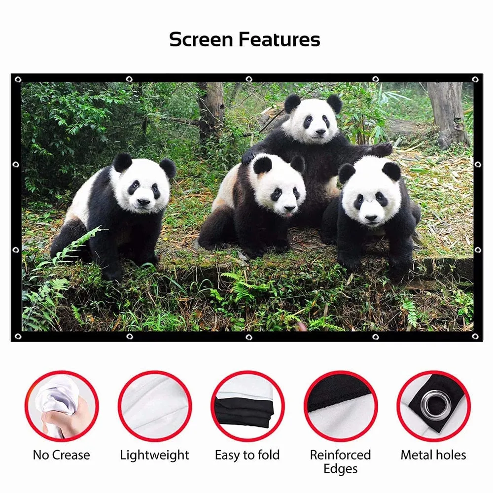 Projection Screen Portable Projector Screen 100 inch 120 inch 150 inch 16:9
