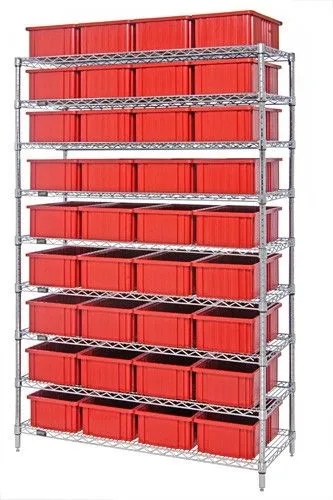 Quantum WR9-93060 Wire Shelving System with 9 Shelves, 24" x 60" x 74"