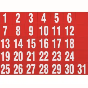 Quartet Magnetic Dates Blocks Red For Whiteboards Pack 31