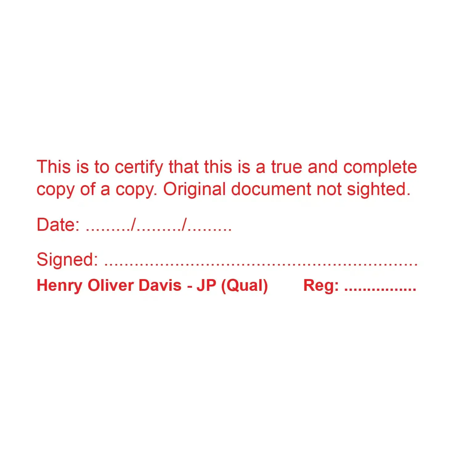 Queensland JP Stamp - Certify a Copy of a Copy