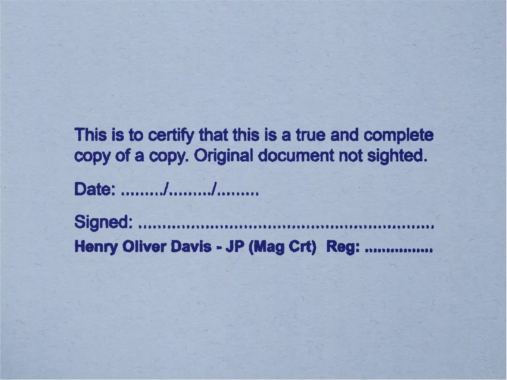 Queensland JP Stamp - Certify a Copy of a Copy