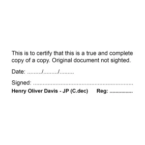 Queensland JP Stamp - Certify a Copy of a Copy