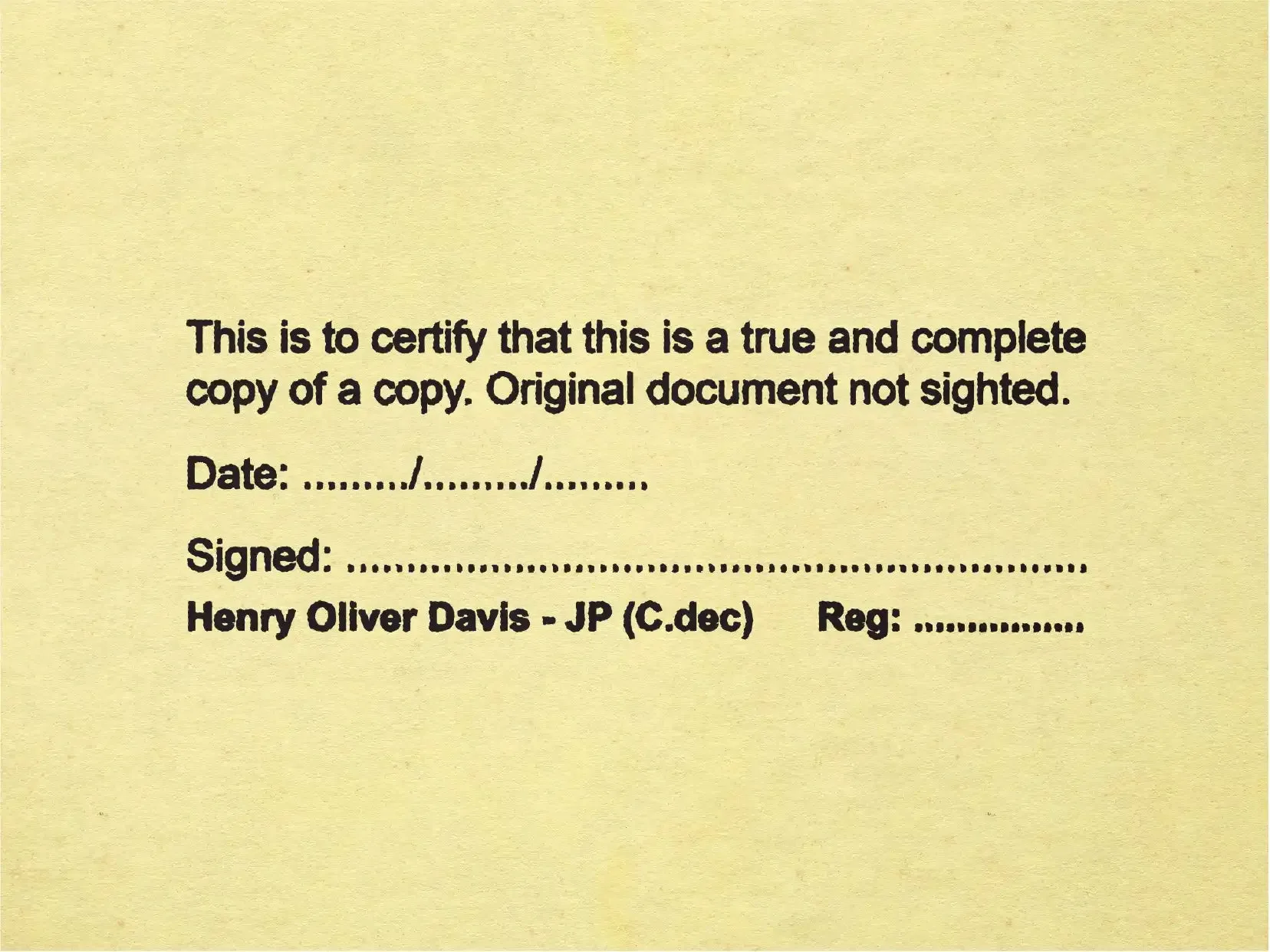 Queensland JP Stamp - Certify a Copy of a Copy