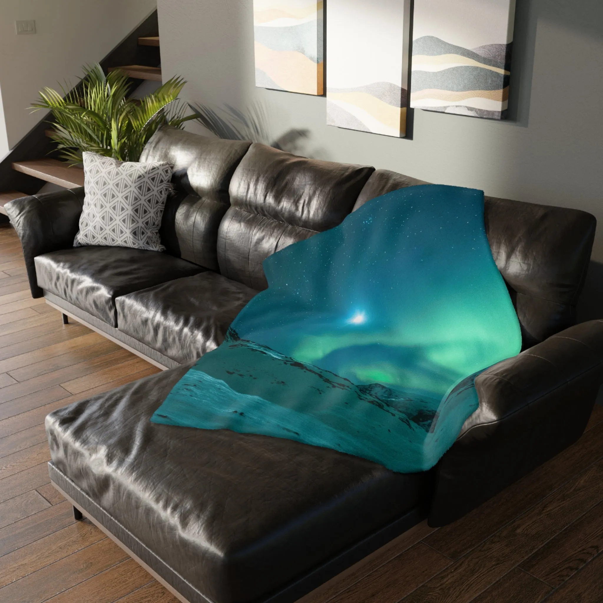"Interconnected Lights" Reversible Minky Blanket