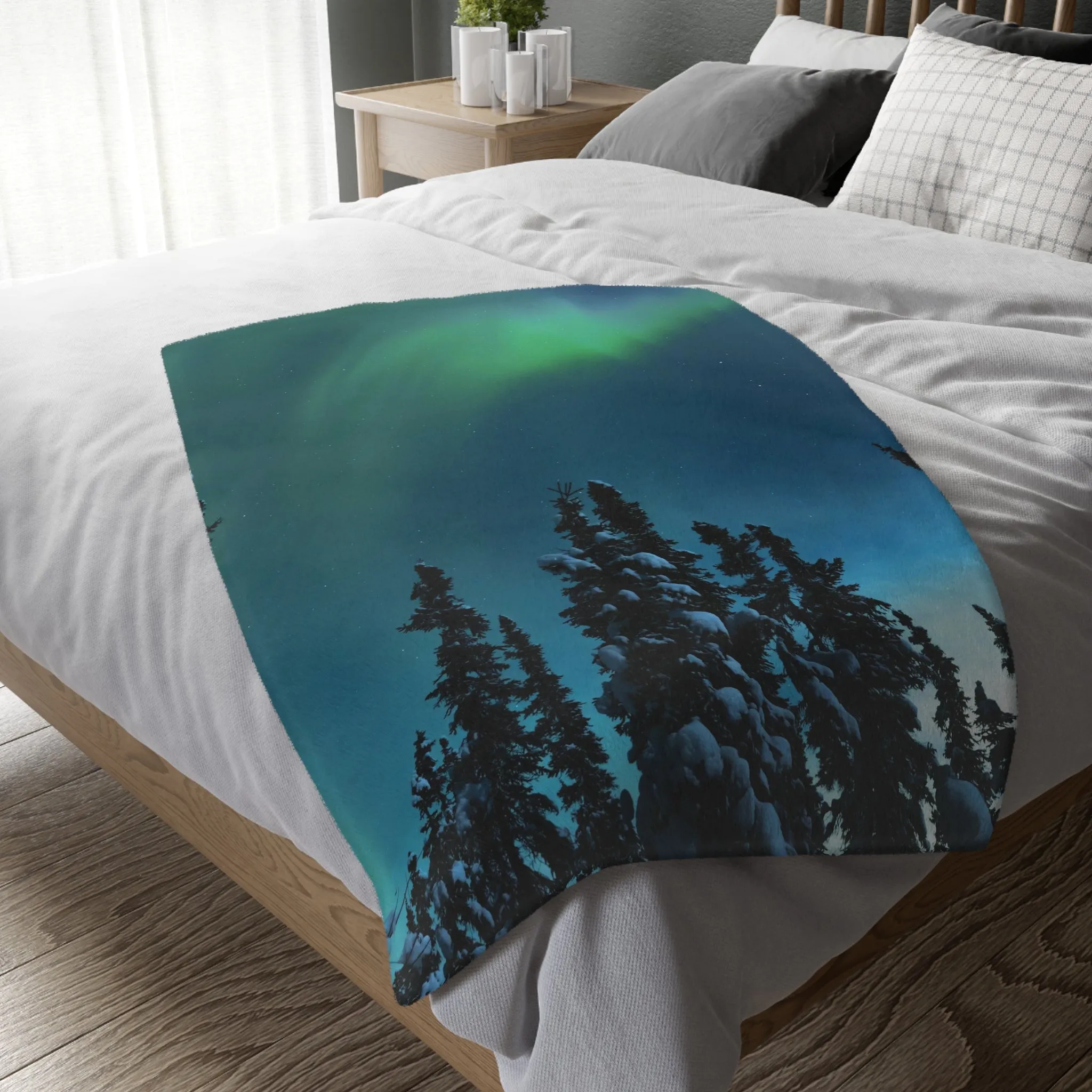 "Interconnected Lights" Reversible Minky Blanket