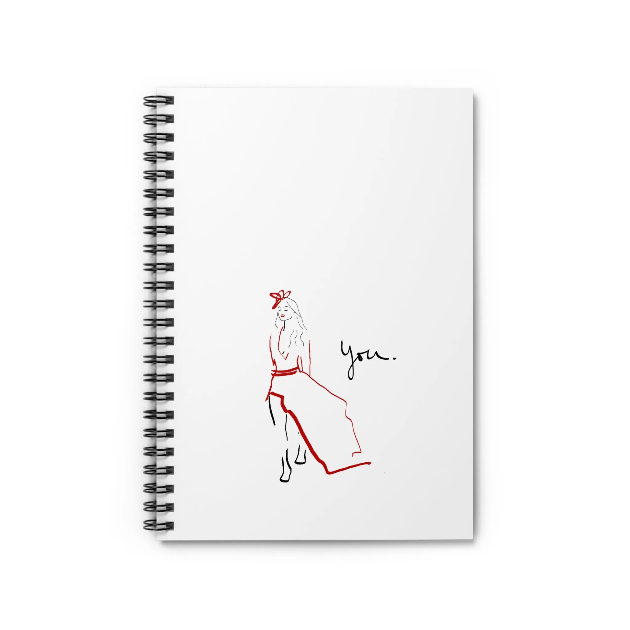 "Lady in Red" Inspirational Fashion Spiral Notebook