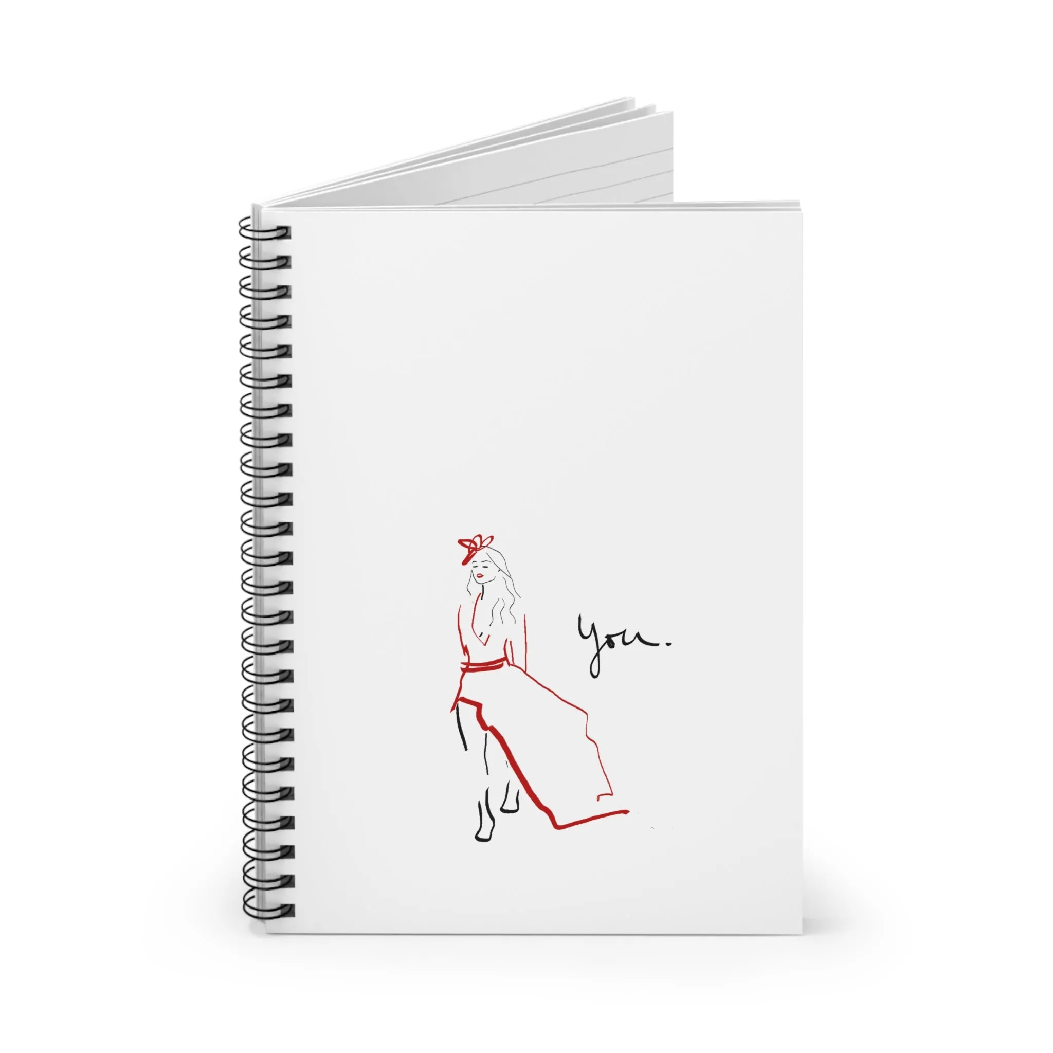 "Lady in Red" Inspirational Fashion Spiral Notebook