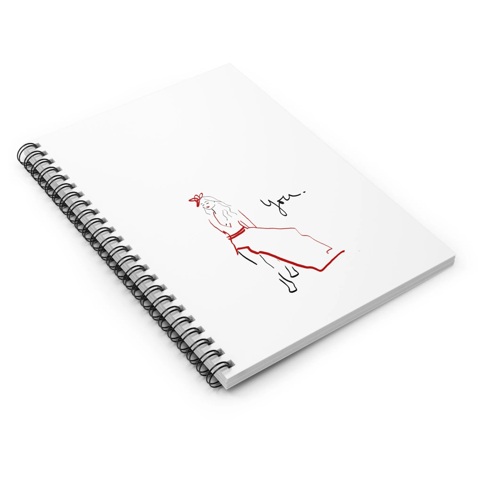 "Lady in Red" Inspirational Fashion Spiral Notebook