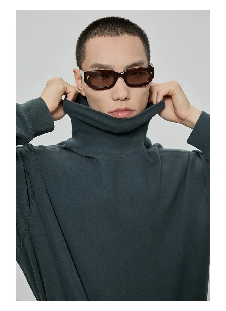 Raglan Basic Half/High Neck Long Sleeve Top