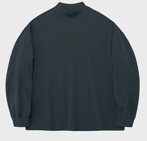 Raglan Basic Half/High Neck Long Sleeve Top
