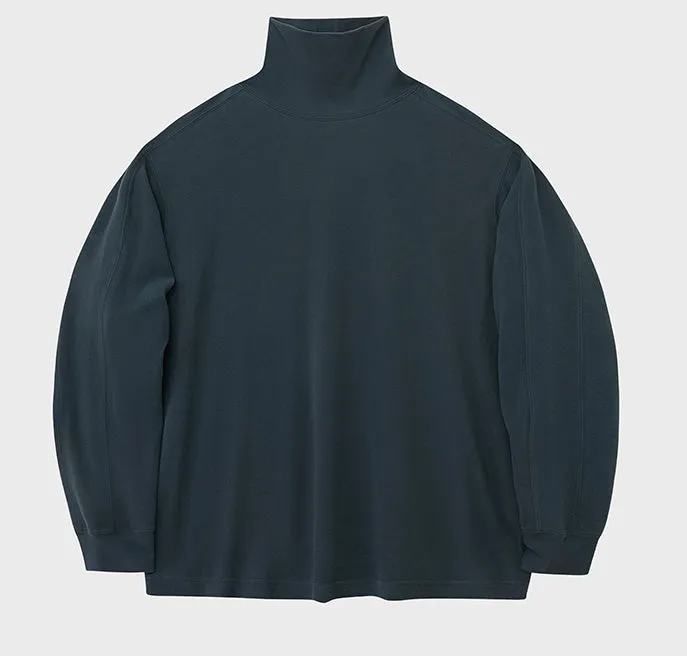 Raglan Basic Half/High Neck Long Sleeve Top