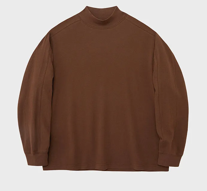 Raglan Basic Half/High Neck Long Sleeve Top