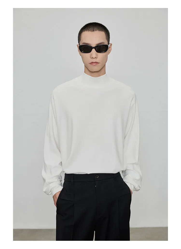 Raglan Basic Half/High Neck Long Sleeve Top