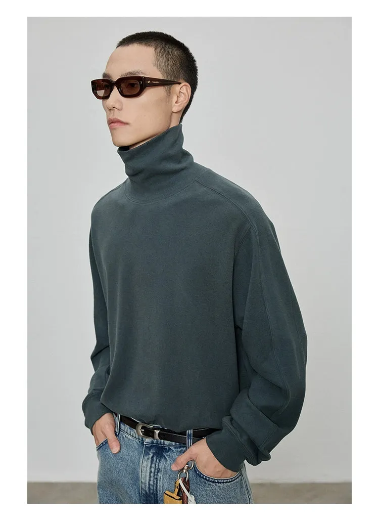 Raglan Basic Half/High Neck Long Sleeve Top