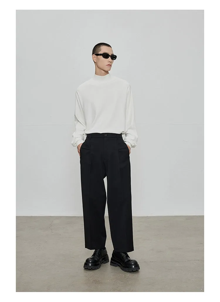 Raglan Basic Half/High Neck Long Sleeve Top