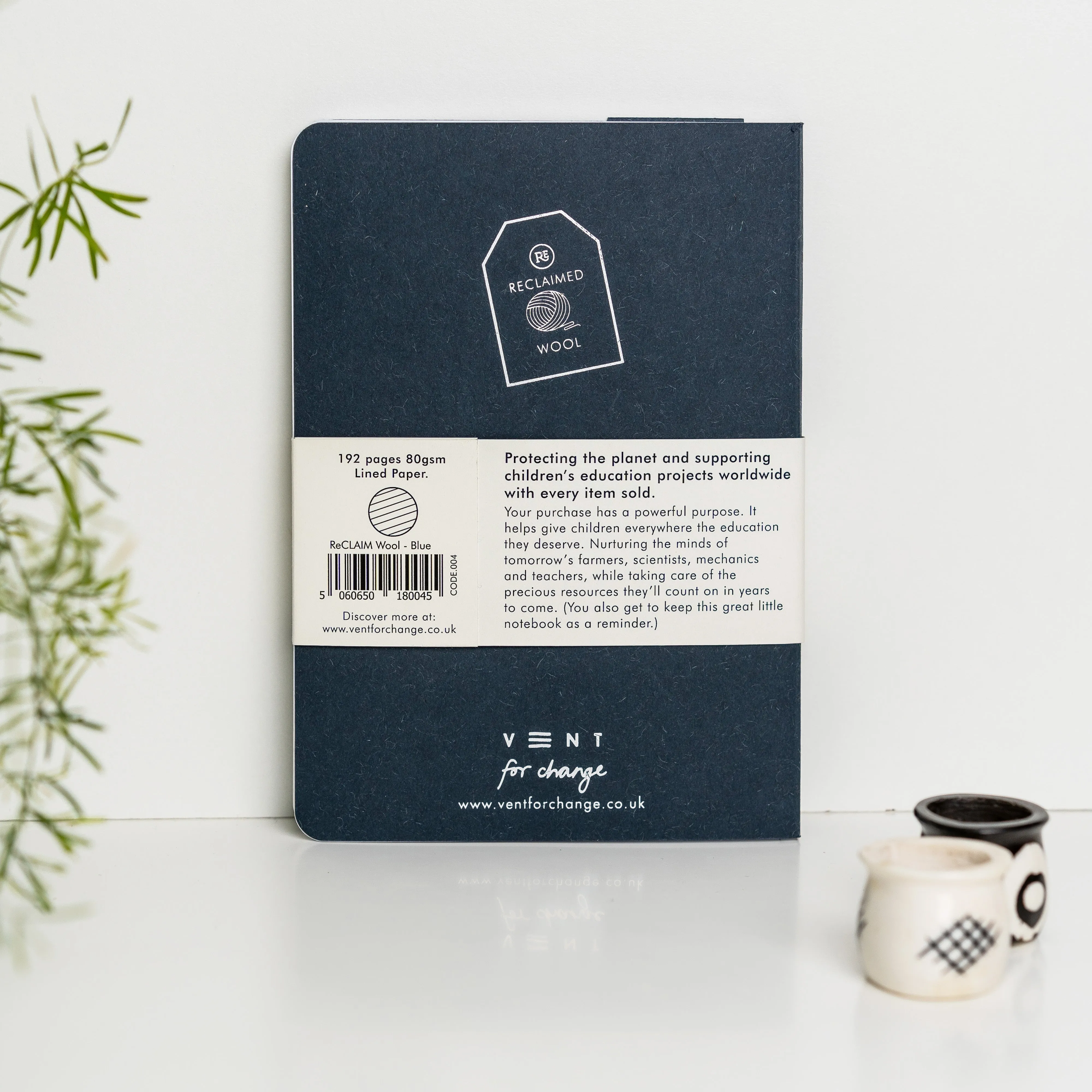 Reclaimed Wool A5 Notebook - Blue