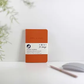 Recycled Leather Pocket Notebook Journal – Burnt Orange