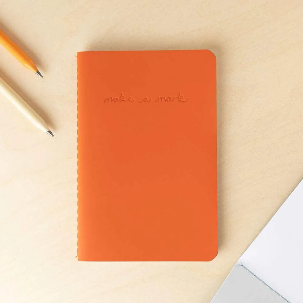Recycled Leather Pocket Notebook Journal – Burnt Orange