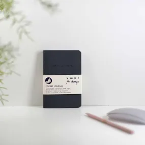 Recycled Leather Pocket Notebook Journal – Charcoal Grey