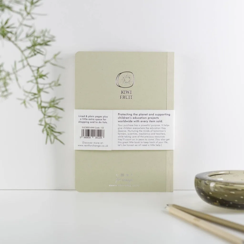 Recycled Paper & Card A5 Sucseed Notebook - Kiwi Fruit