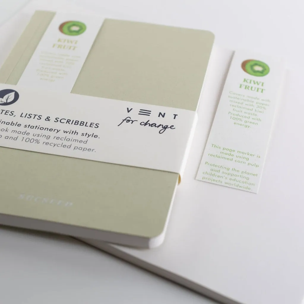 Recycled Paper & Card A5 Sucseed Notebook - Kiwi Fruit
