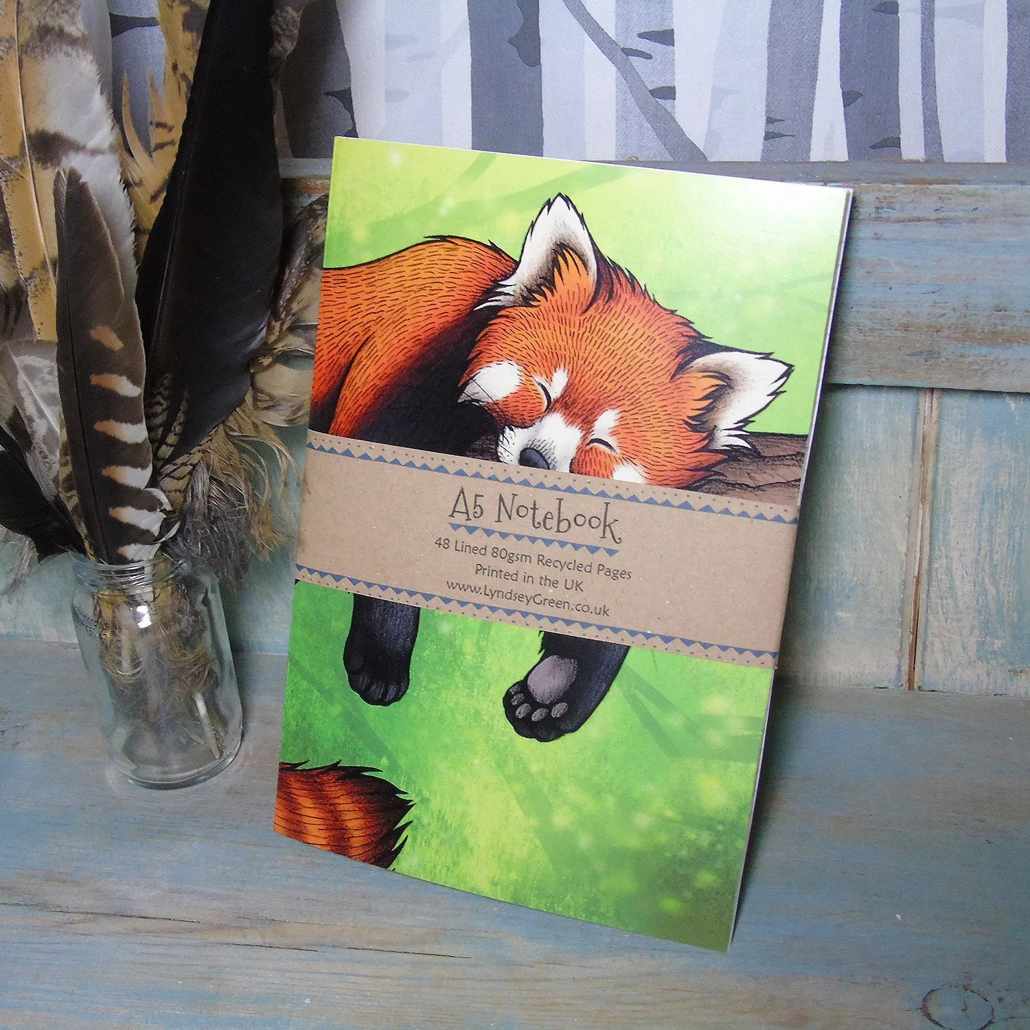 Red Panda Illustration Notebook
