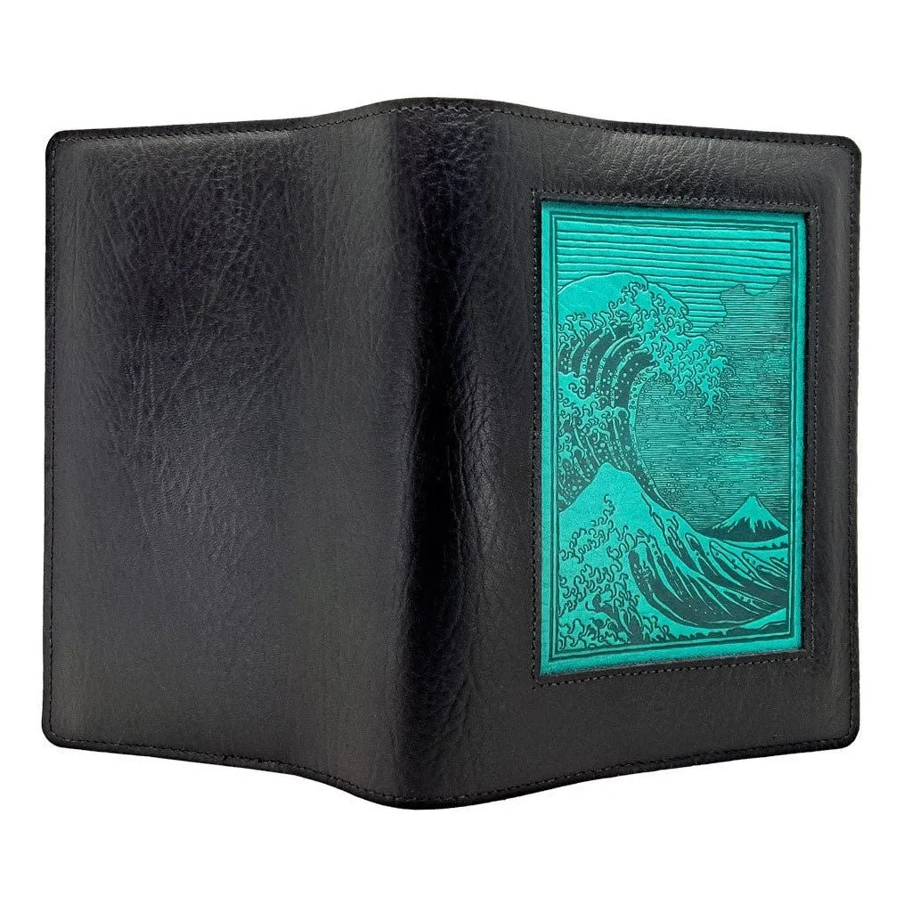 Refillable Leather Icon Journal, Hokusai Wave