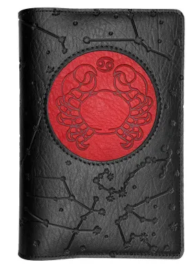 Refillable Leather Journal, Zodiac Icon, Cancer