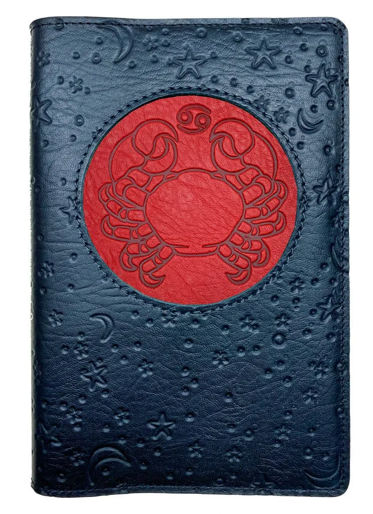 Refillable Leather Journal, Zodiac Icon, Cancer