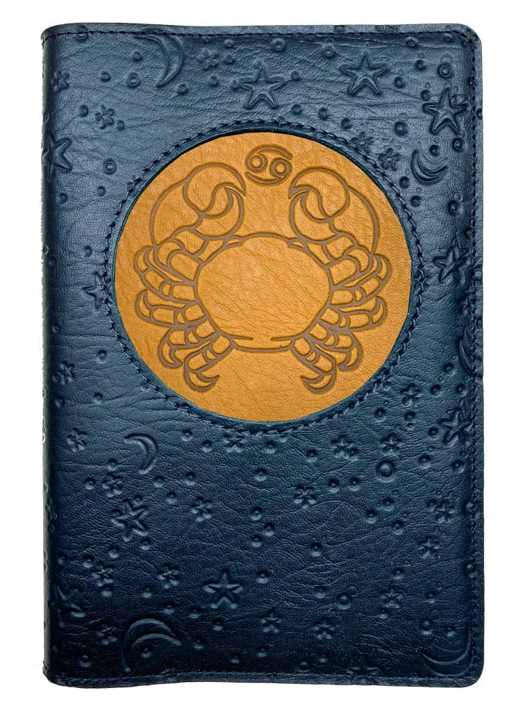 Refillable Leather Journal, Zodiac Icon, Cancer