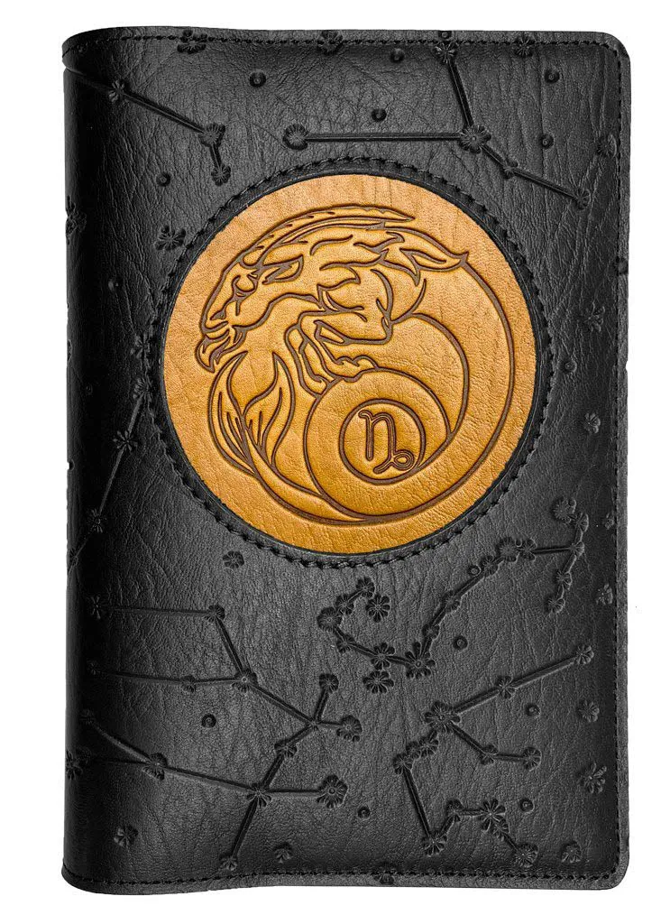 Refillable Leather Journal, Zodiac Icon, Capricorn