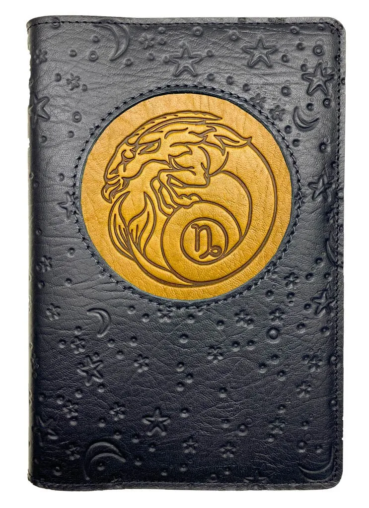 Refillable Leather Journal, Zodiac Icon, Capricorn