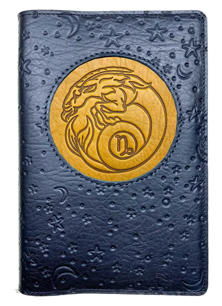 Refillable Leather Journal, Zodiac Icon, Capricorn