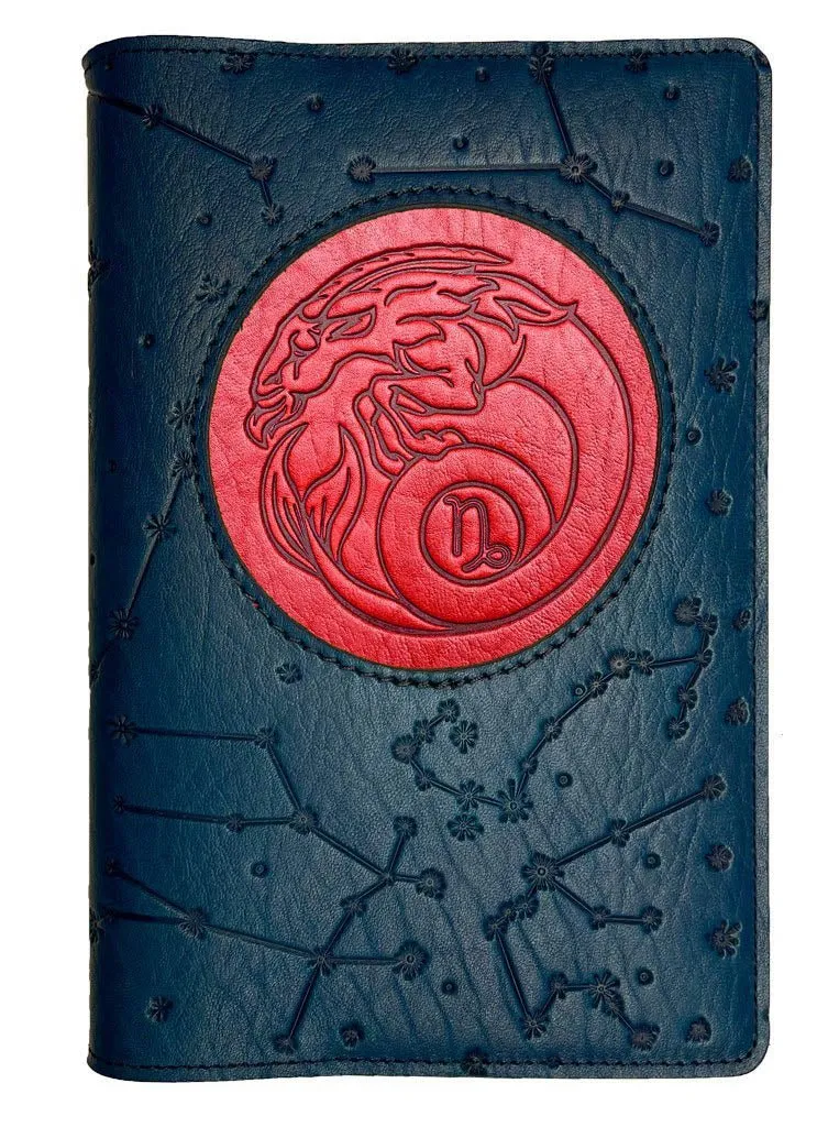 Refillable Leather Journal, Zodiac Icon, Capricorn