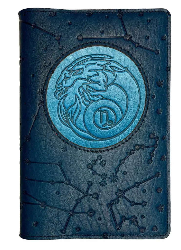 Refillable Leather Journal, Zodiac Icon, Capricorn