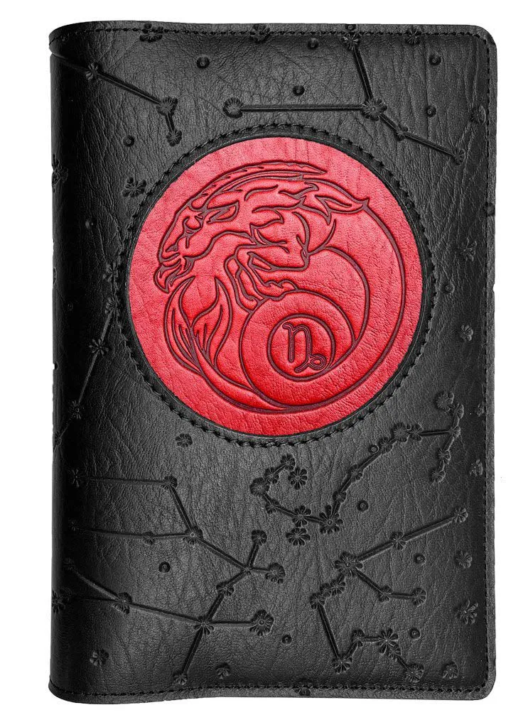 Refillable Leather Journal, Zodiac Icon, Capricorn