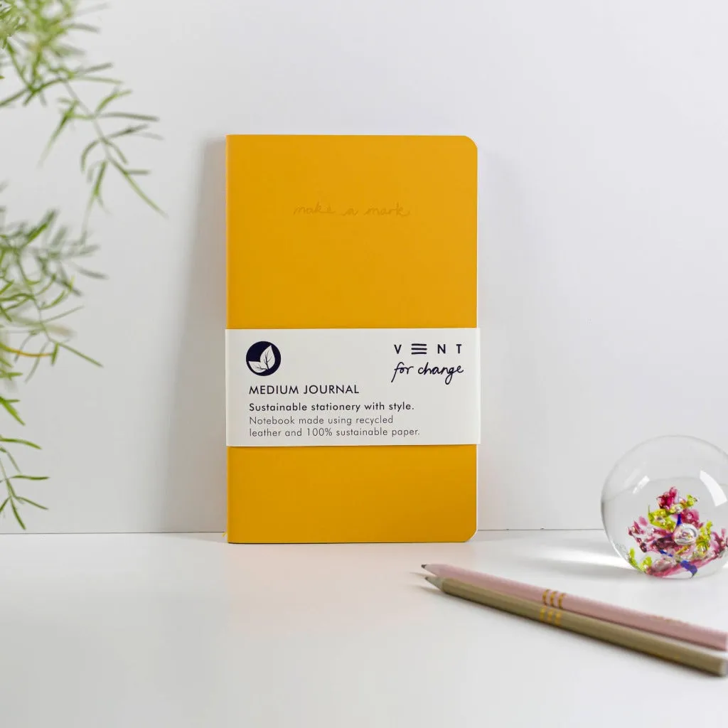 ReLeather & Sustainable Make A Mark Medium Journal - Yellow