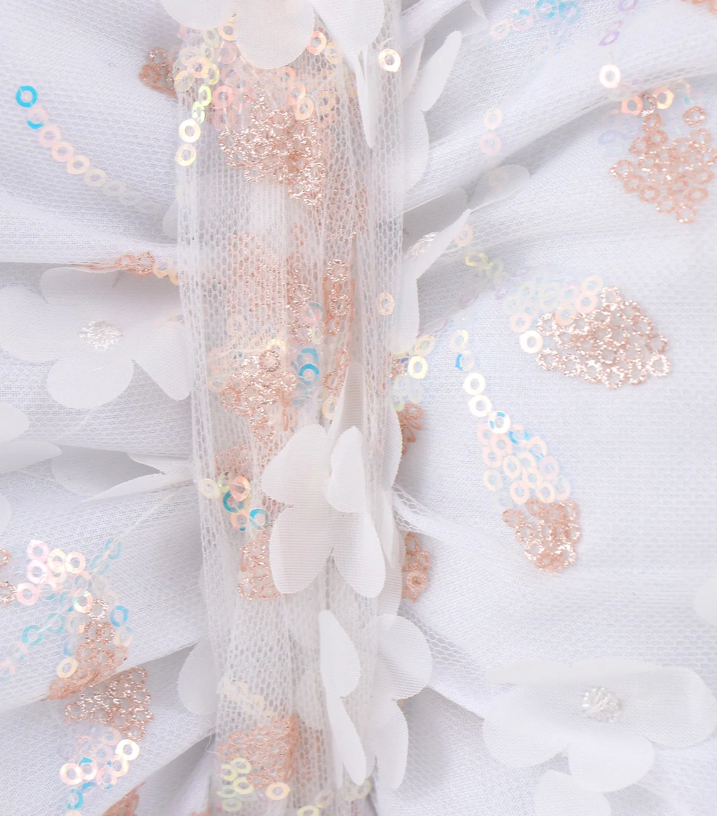 Ribbon Bow Pillow, Floral, White