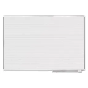 Ruled Magnetic Steel Dry Erase Planning Board, 72 X 48, White Surface, Silver Aluminum Frame