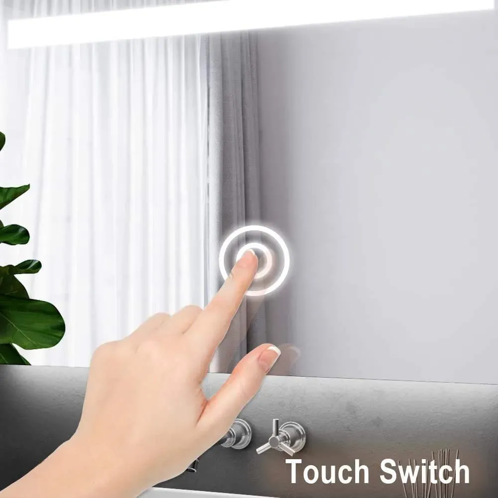 Sain Gobain Led Bathroom Round GlassMirror|Dimmable Lights|Wall-Mounted Vanity Mirror With 3 In 1 Color Led Light|24 X 24 Inches,Clear