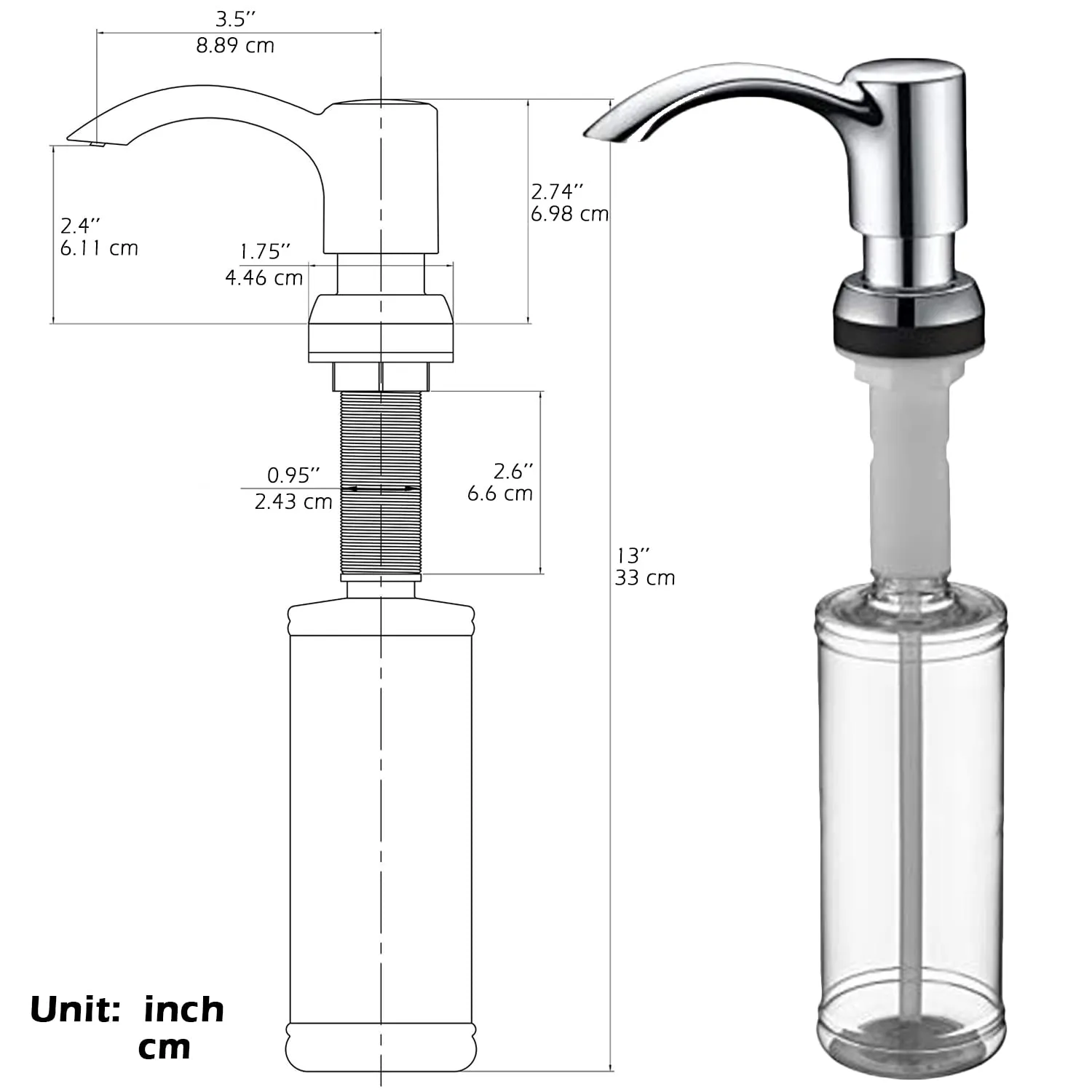 Samodra Kitchen Sink Soap Dispenser F080