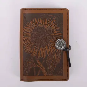 SECOND, Small Leather Refillable Journal, Sunflower in Saddle