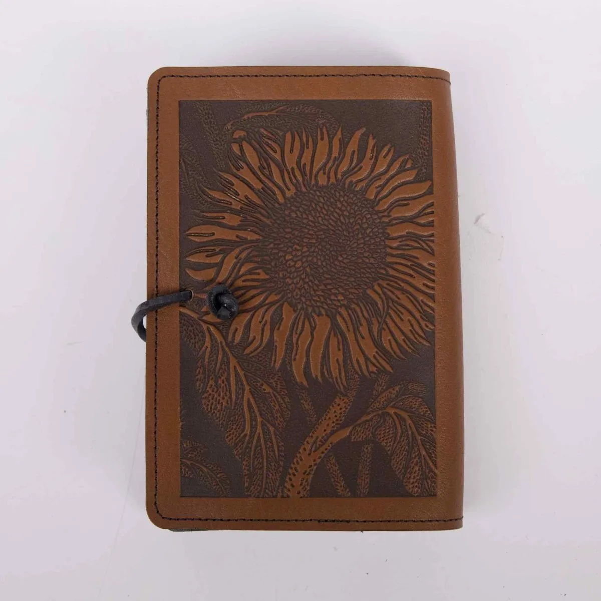SECOND, Small Leather Refillable Journal, Sunflower in Saddle