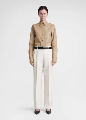 Slim leather shirt biscuit